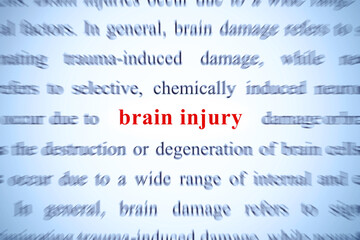 Fototapeta premium brain injury word, concept on focus