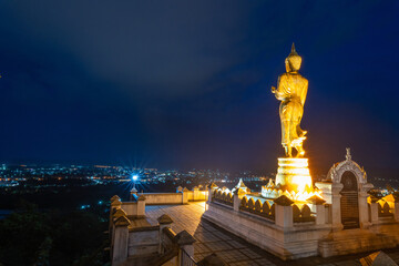 Fototapeta na wymiar Wat Phrathat Khao Noi .This temple is the best location view of Nan province, Thailand.