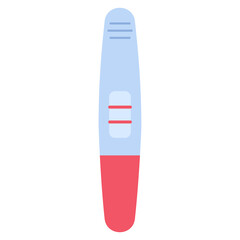 Flat vector illustration of a pregnancy test with a positive result in the form of two lines. 