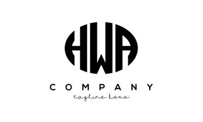 HWA three Letters creative circle logo design