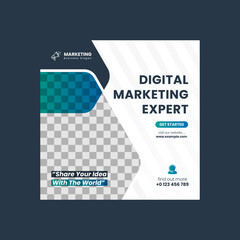 Corporate Social Media Post, Digital Marketing Web Banner. Online Post Template Design