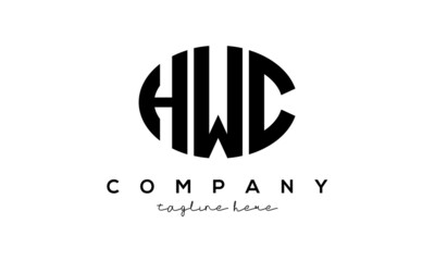 HWC three Letters creative circle logo design