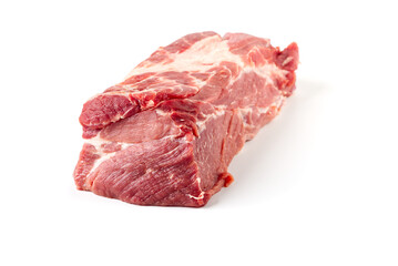 Fresh raw pork meat isolated on white background
