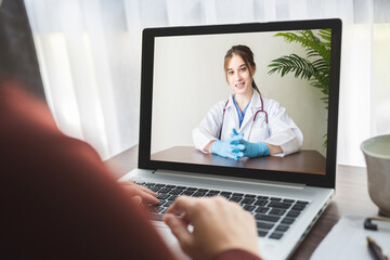 Selective focus of woman using a lab top for shopping online.