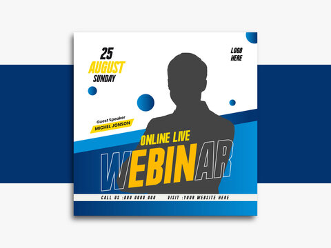 Corporate live webinar and corporate social media post banner template