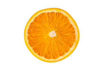 slice of orange isolated on white background with copy space, cross section