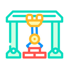 crane robot color icon vector. crane robot sign. isolated symbol illustration