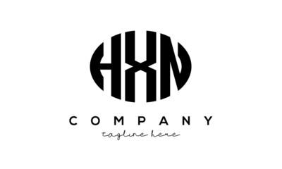 HXN three Letters creative circle logo design