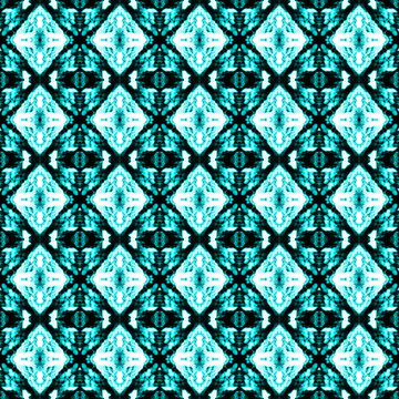 Turquoise seamless portuguese tiles Ikat spanish tile pattern Italian majolica. Mexican puebla talavera Moroccan,Turkish, Lisbon floor tiles Ethnic tile design Tiled texture for flooring ceramic.