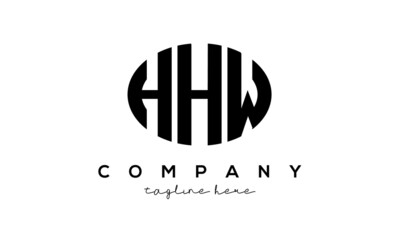 HHW three Letters creative circle logo design	