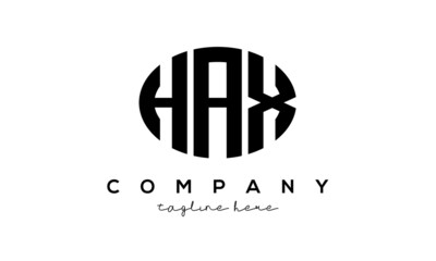 HAX three Letters creative circle logo design	