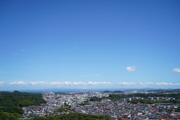 A view photo of Kanazawa-ward from Kanazawa zoo in Kanagawa Japan.