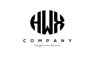 HWX three Letters creative circle logo design	