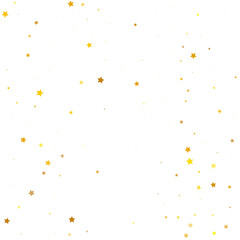 Gold Stars Background. Golden Texture Holiday. Yellow Confetti Anniversary. Orange Falling Festive Glitter Space. Celebration Cosmos. Starry Card. Sparkling Background.