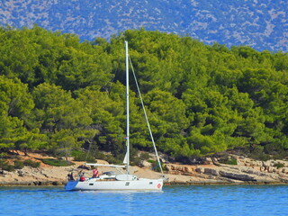 Ship in the Adriatic Sea off the coast of Croatia