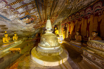 Historical Dambulla cave temple, in Dambulla, Sri Lanka