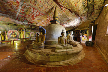 Historical Dambulla cave temple, in Dambulla, Sri Lanka