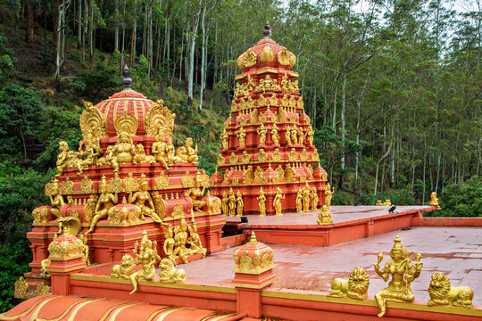 Colorful Seetha Amman Hindu temple in Nuwara Eliya, Sri Lanka.