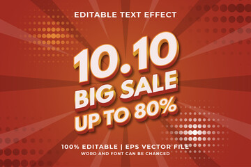 October 10.10 sale editable text effect 3d template style Premium Vector