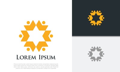 Abstract round garden plant natural line symbol. Green branch with leaves business sign.