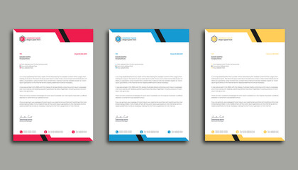 Corporate creative & modern letterhead design template in A4 size with color.
