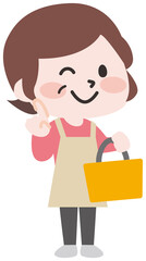 二頭身_家事をするシニア女性