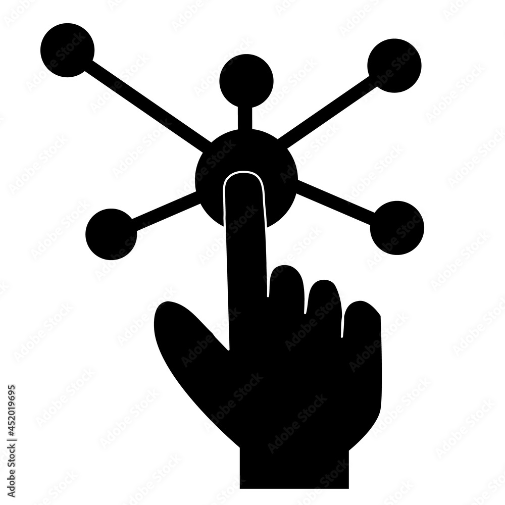 Poster interactive interface solid icon on white background. interactive touch screen sign. flat style.