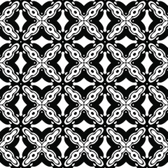 floral seamless pattern background.Geometric ornament for wallpapers and backgrounds. Black and white pattern.