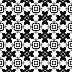 floral seamless pattern background.Geometric ornament for wallpapers and backgrounds. Black and white pattern.