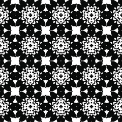floral seamless pattern background.Geometric ornament for wallpapers and backgrounds. Black and white pattern.