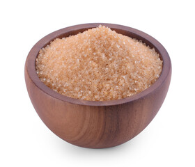 sugar in bowl isolated on white background.