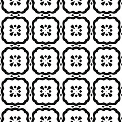 Seamless vector pattern in geometric ornamental style. Black  ornament.