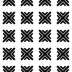 Seamless vector pattern in geometric ornamental style. Black  ornament.