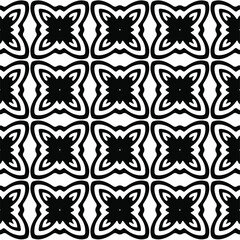  floral seamless pattern background.Geometric ornament for wallpapers and backgrounds. Black and white pattern.