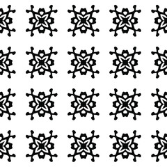  floral seamless pattern background.Geometric ornament for wallpapers and backgrounds. Black and white pattern.