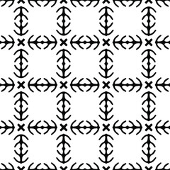  floral seamless pattern background.Geometric ornament for wallpapers and backgrounds. Black and white pattern.