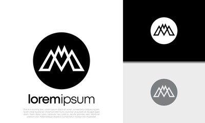 Initials M logo design. Innovative high tech logo template. 