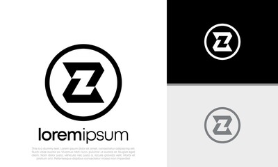 Initials Z logo design. Innovative high tech logo template.