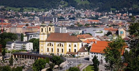 Fototapeta premium Cathedral the city of Innsbruck in Austria - travel photography