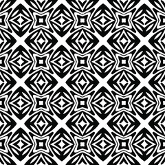 floral seamless pattern background.Geometric ornament for wallpapers and backgrounds. Black and white pattern.