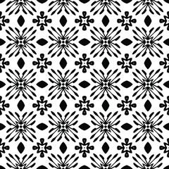 floral seamless pattern background.Geometric ornament for wallpapers and backgrounds. Black and white pattern.