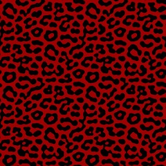 Seamless black and red leopard print pattern © CNick
