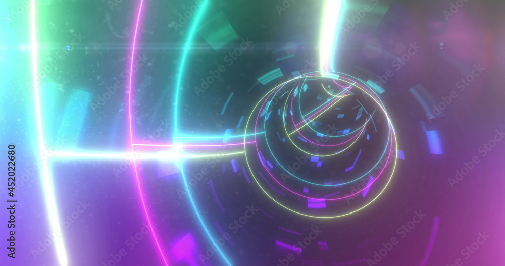 Poster get ready image game screen over triangles and glowing neons