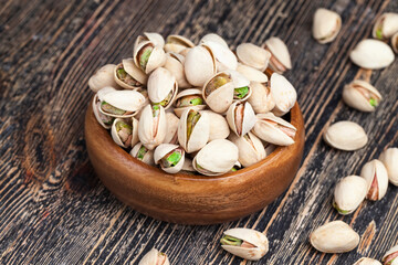 delicious natural dried and salted pistachio nuts