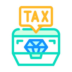 jewelry tax color icon vector. jewelry tax sign. isolated symbol illustration