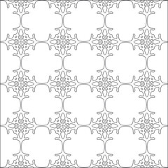 Vector pattern with symmetrical elements . Repeating geometric tiles from striped elements. black patterns.