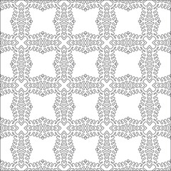 Vector pattern with symmetrical elements . Repeating geometric tiles from striped elements. black patterns.