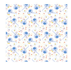 CUTE ELEPHANT GO TO SHOWER SEAMLESS PATTERN MOTIVE