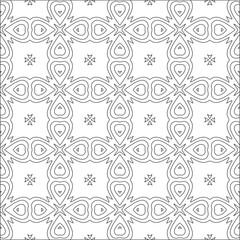 Vector pattern with symmetrical elements . Repeating geometric tiles from striped elements. black patterns.