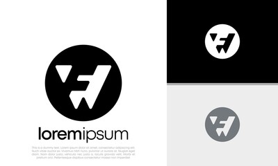 Initials W. WF. FW logo design. Innovative high tech logo template. Technology Logo.